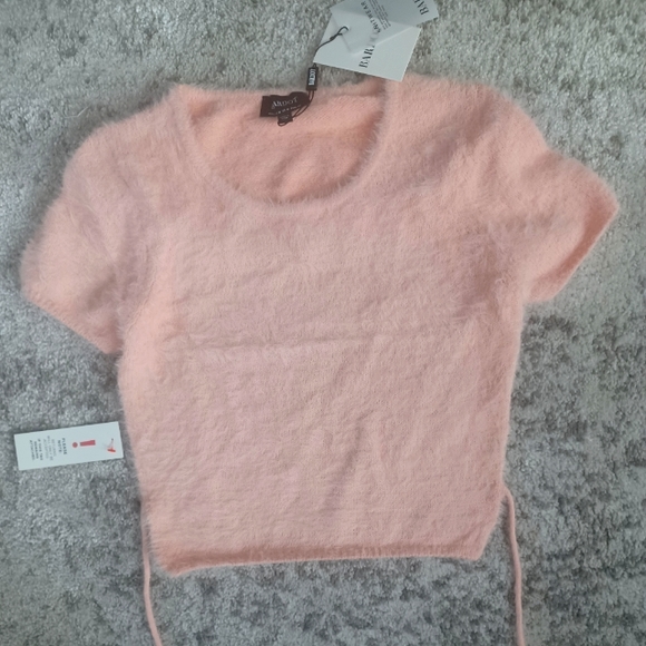 Bardot fuzzy pink knit top - Picture 8 of 9